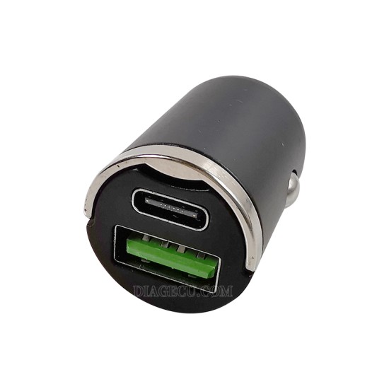 Mini Car Charger Lighter Fast Charging 100w Pd Usb Type C Invisible Metal Charger 